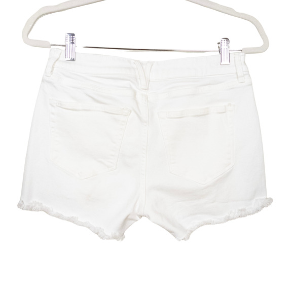 VINEYARD VINES White Denim Cutoff Short Raw Hem Stretch Mid-Rise Women's 26 - Picture 2 of 6